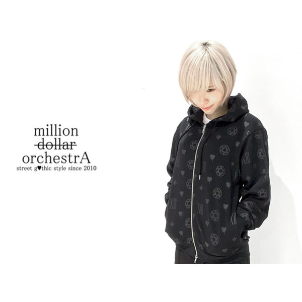 【PLANNET限定販売】"million dollar orchestra" – hell monogram parka(BLK/BLK)