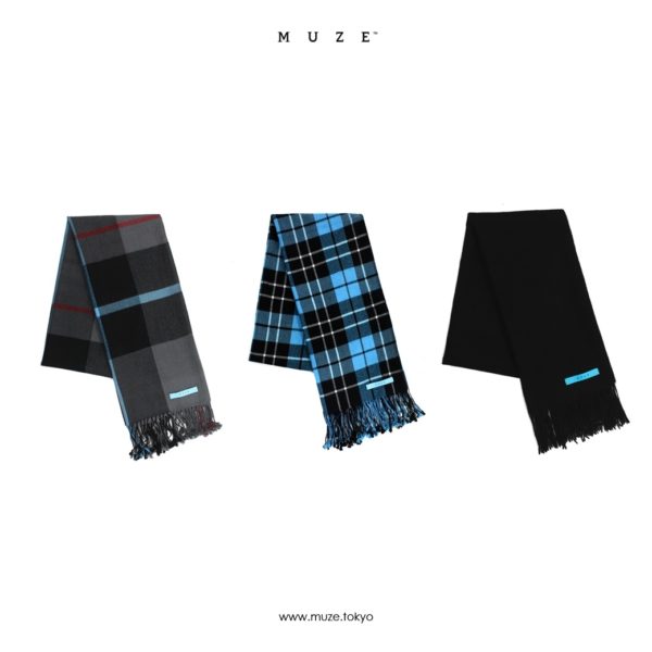 【NEW ARRIVAL】MUZE TURQUOISE LABEL – CHECK & CASHMERE SCARF